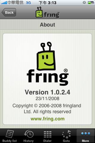 fring @ Apple iPhone 3G